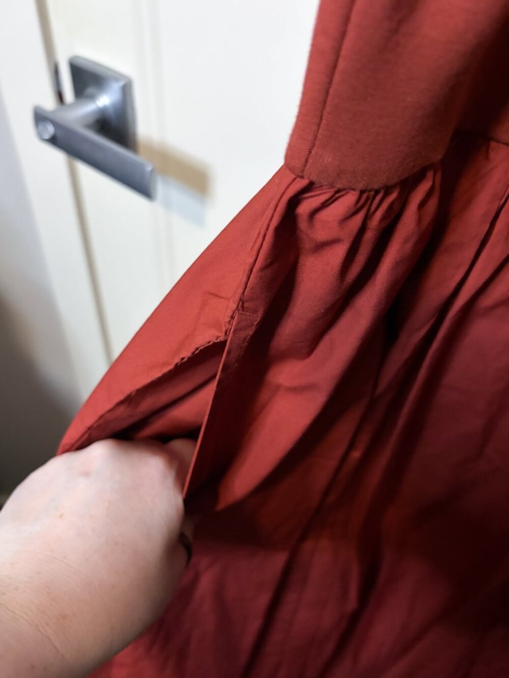NWT The Drop XXL Rust Mixed Media Adjustable Strap Midi Dress w Pockets - Picture 8 of 11
